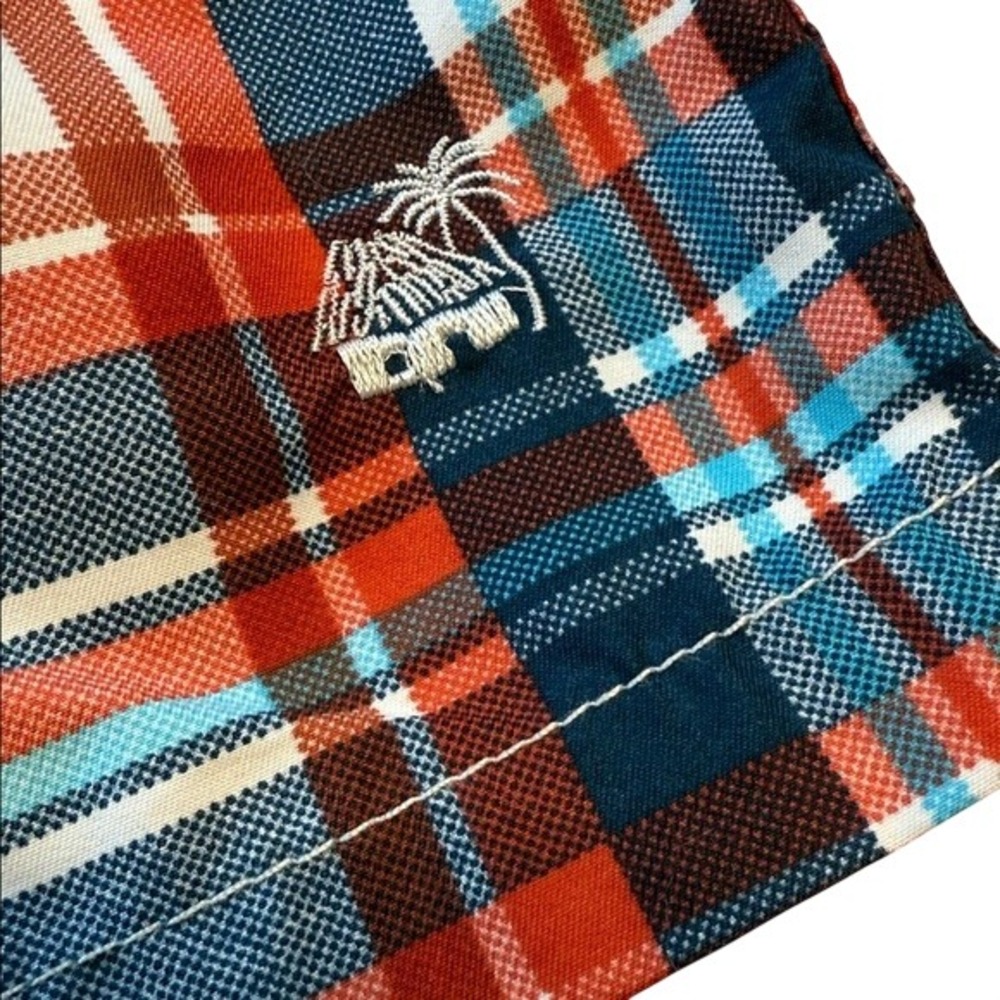 Caribbean Joe Plaid Swim Trunks Men's Medium Elastic Waist Drawstring Pockets M‎ - Picture 5 of 9